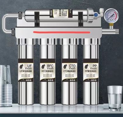 Purificador de agua de acero inoxidable de 5 etapas para granjas CTO Sinterización de carbono de cáscara de coco
