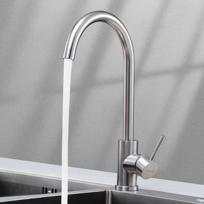 304 de acero inoxidable grifo del fregadero de la cocina grifo único frío universal giratorio caliente y frío