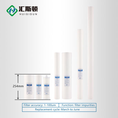 Cartucho de filtro de agua de polipropileno plissado de 10 pulgadas ideal para filtración doméstica