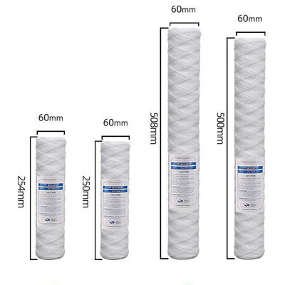 10 micrones de polipropileno de membrana de cuerda de herida de filtro de sedimentos para el filtro de líquido de agua