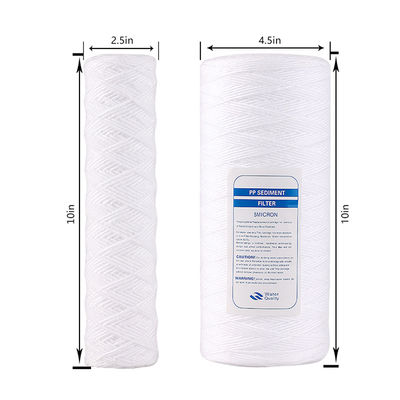 10 micrones de polipropileno de membrana de cuerda de herida de filtro de sedimentos para el filtro de líquido de agua