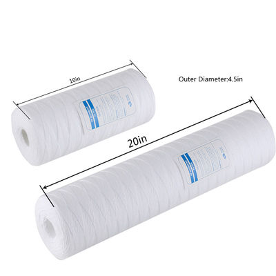 10 micrones de polipropileno de membrana de cuerda de herida de filtro de sedimentos para el filtro de líquido de agua