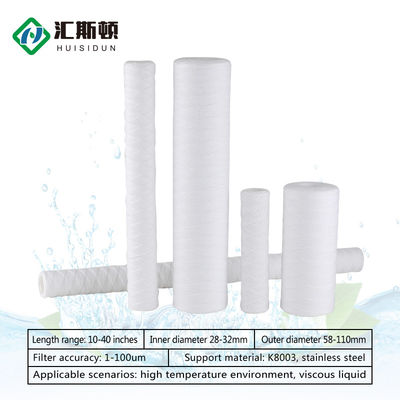10 pulgadas 1 micron PP sedimento cuerda herida motor filtro de agua industrial cartucho