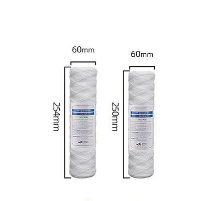 0.68 kg 40 * 2.5 pulgadas de algodón PP Frente de filtro de seguridad de fibra de vidrio de nylon espiral herida elemento de filtro