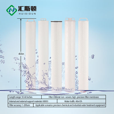 Filtro de cartucho plissado PP de alto flujo de 5 micras para planta de tratamiento de agua de desalinización