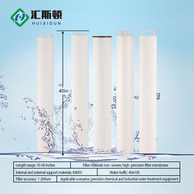 Filtración de agua con cartucho de filtro de tratamiento de agua de alto flujo microporous plegado