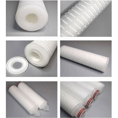 Cartucho de filtro de tratamiento de agua de polipropileno plissado de 20 pulgadas para sistema de agua pura