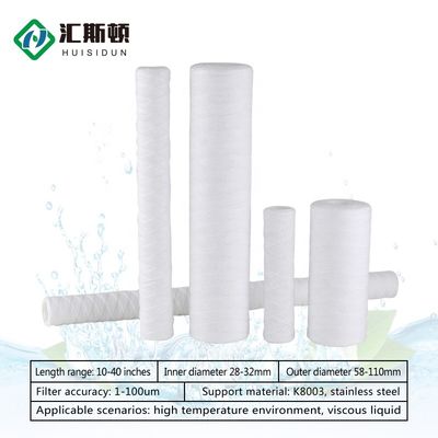0.8 kg cartucho de filtro de heridas de cuerda de PP para un tratamiento eficaz del agua industrial