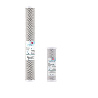 10 pulgadas 20 pulgadas CTO bloque de carbono activado cartucho de filtro de agua para el sistema de filtración en el hogar