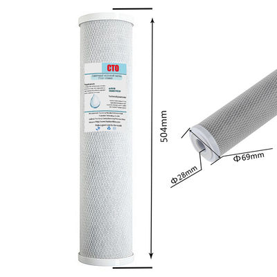10 pulgadas 20 pulgadas CTO bloque de carbono activado cartucho de filtro de agua para el sistema de filtración en el hogar